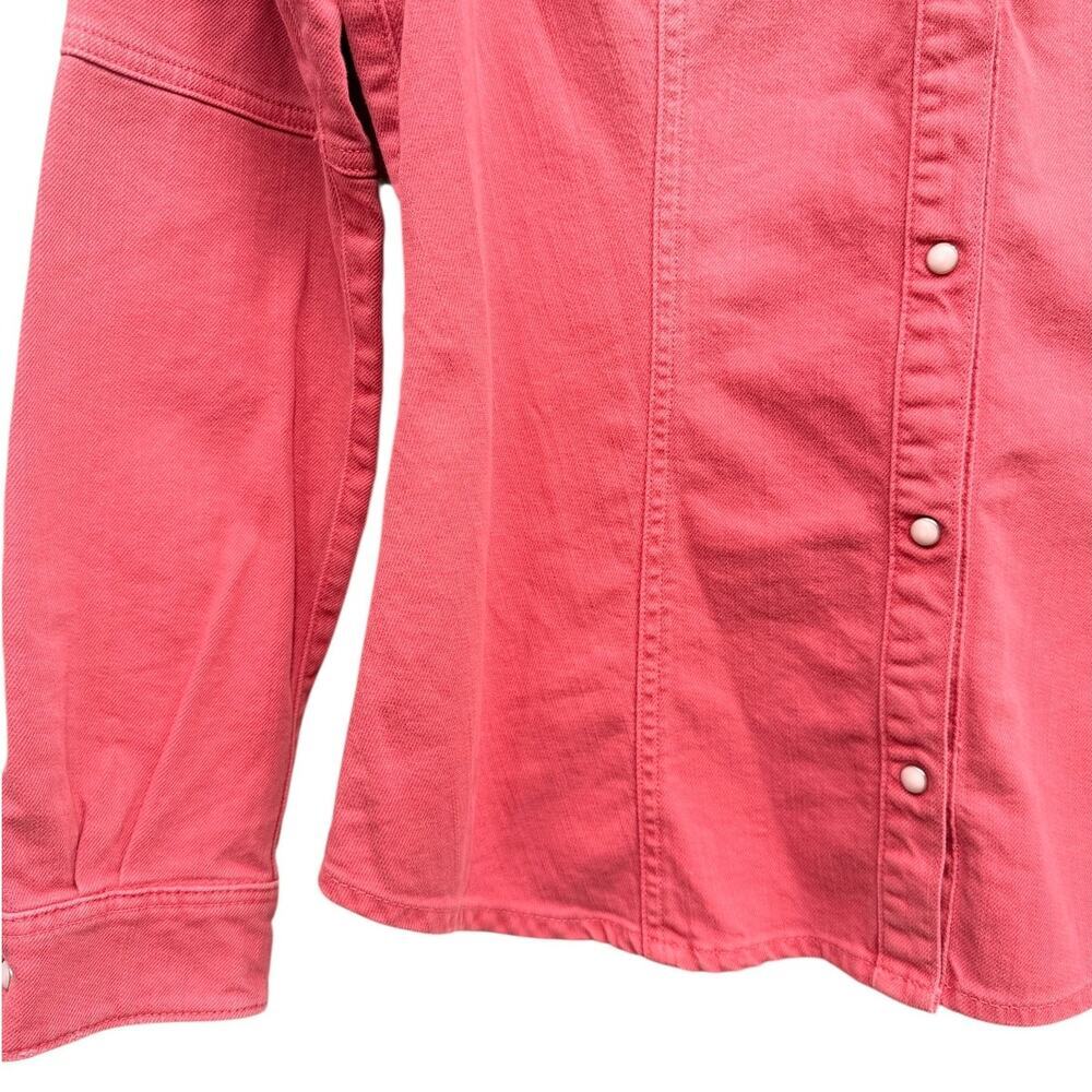 Teleria Zed Women's Garment-dyed Western Denim Shirt Pink size IT 46 / US 8-10 - Picture 4 of 7